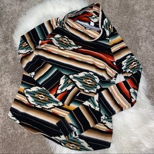 Cowl Neck Sweater • Medium • Aztec